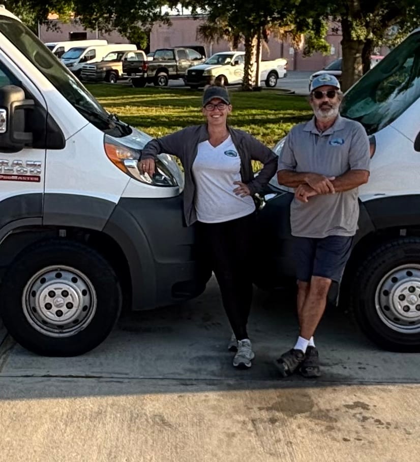 Ashley Bruno & Joe Freed repair team close up fuzzy Ashley Bruno & Joe Freed repair team